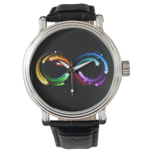 Oneindigheidssymbool van regenboogkometen horloge