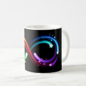 Oneindigheidssymbool van regenboogkometen koffiemok (Voorkant rechts)