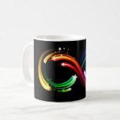 Oneindigheidssymbool van regenboogkometen koffiemok (Voorkant links)