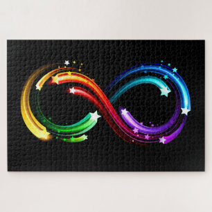 Oneindigheidssymbool van regenboogkometen legpuzzel
