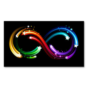 Oneindigheidssymbool van regenboogkometen magnetisch visitekaartje