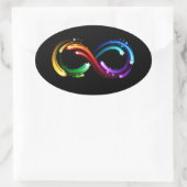 Oneindigheidssymbool van regenboogkometen ovale sticker (Tas)