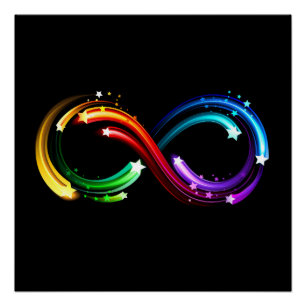 Oneindigheidssymbool van regenboogkometen perfect poster