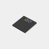 Oneindigheidssymbool van regenboogkometen post-it® notes (Schuin)