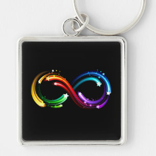 Oneindigheidssymbool van regenboogkometen sleutelhanger