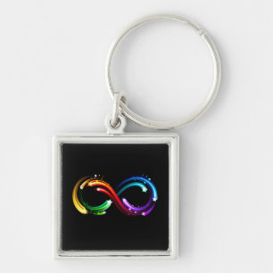 Oneindigheidssymbool van regenboogkometen sleutelhanger