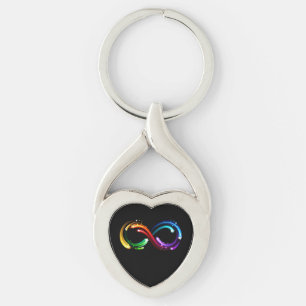 Oneindigheidssymbool van regenboogkometen sleutelhanger