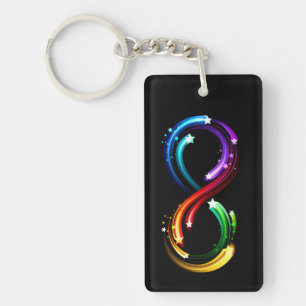 Oneindigheidssymbool van regenboogkometen sleutelhanger