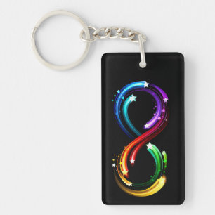 Oneindigheidssymbool van regenboogkometen sleutelhanger