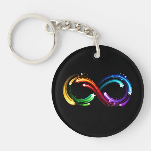 Oneindigheidssymbool van regenboogkometen sleutelhanger (Voorkant)