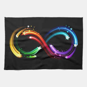 Oneindigheidssymbool van regenboogkometen theedoek