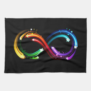 Oneindigheidssymbool van regenboogkometen theedoek