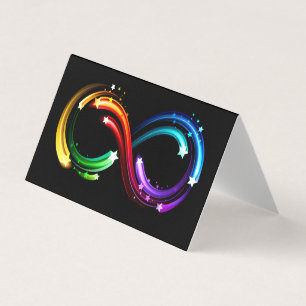 Oneindigheidssymbool van regenboogkometen visitekaartjes