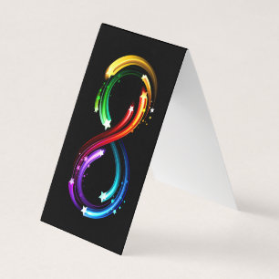 Oneindigheidssymbool van regenboogkometen visitekaartjes