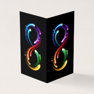 Oneindigheidssymbool van regenboogkometen visitekaartjes