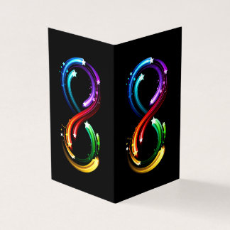Oneindigheidssymbool van regenboogkometen visitekaartjes