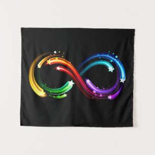 Oneindigheidssymbool van regenboogkometen wandkleed