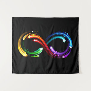 Oneindigheidssymbool van regenboogkometen wandkleed