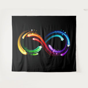 Oneindigheidssymbool van regenboogkometen wandkleed