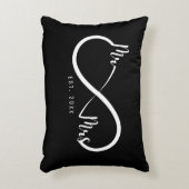 Oneindigheidssymbool Zwart voor Heren en Dames Accent Kussen (Voorkant(Verticaal))