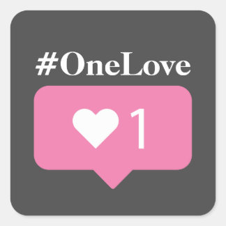 #OneLove Hoesje-Mate iPhone Case Vierkante Sticker