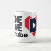 OneLoveDTube Large Text & Heart Koffiemok (Center)