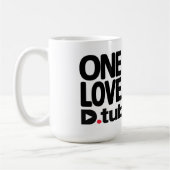 OneLoveDTube Large Text & Heart Koffiemok (Links)