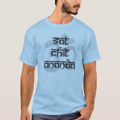 Oneness Mantra Om sat Chit Ananda Blue T-shirt (Voorkant)