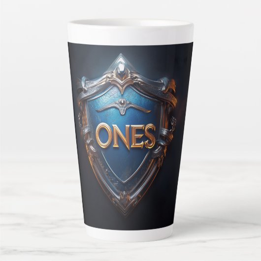 ONEs-badge Latte Mok (Voorkant)