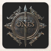 ONEs-badge Vierkante Kartonnen Onderzetter (Voorkant)
