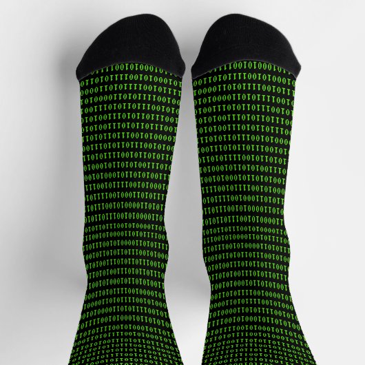 Ones en Zeroes Codering Green on Black Programmers Sokken (Top)