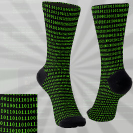 Ones en Zeroes Codering Green on Black Programmers Sokken