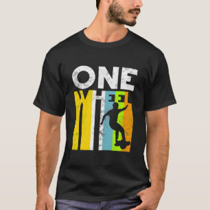 onewiel wiel wiel wiel Retro gekleurd T-shirt