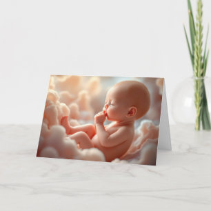 Ongeboren Baby in roze wolken Kaart