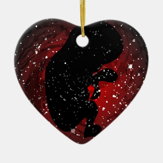 Ongeboren Baby SIlhouette Keramisch Ornament (Voorkant)