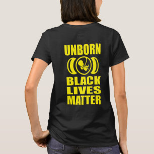 ONGEBOREN ZWARTE LEVENS KWESTIE T-SHIRT