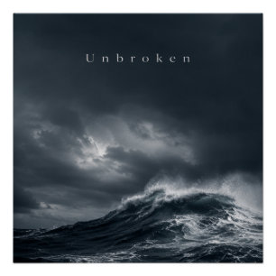 Ongebroken - Donkere Stormachtige Oceaan Esthetisc Perfect Poster