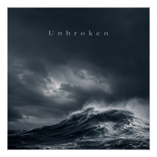 Ongebroken - Donkere Stormachtige Oceaan Esthetisc Perfect Poster