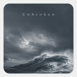 Ongebroken - Donkere Stormachtige Oceaan Esthetisc Vierkante Sticker