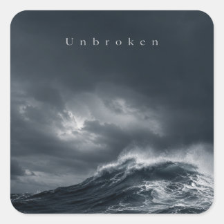Ongebroken - Donkere Stormachtige Oceaan Esthetisc Vierkante Sticker