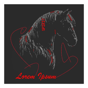 Ongebroken Geest Paard Typografie Kunst Foto Afdruk