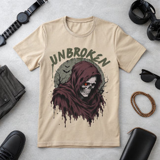 Ongebroken Grimmige Oogstgrafiek T-shirt