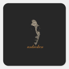 Ongebroken Vrouw Typography Vierkante Sticker