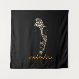 Ongebroken Vrouw Typography Wandkleed