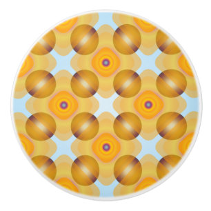 Ongebruikelijk geel geometrisch keramische knop