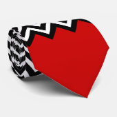 Ongebruikelijk rood wit en zwart Chevron Zig Zag Stropdas (Opgerold)