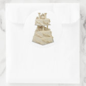 Ongebruikelijke bruiloft ronde sticker (Tas)