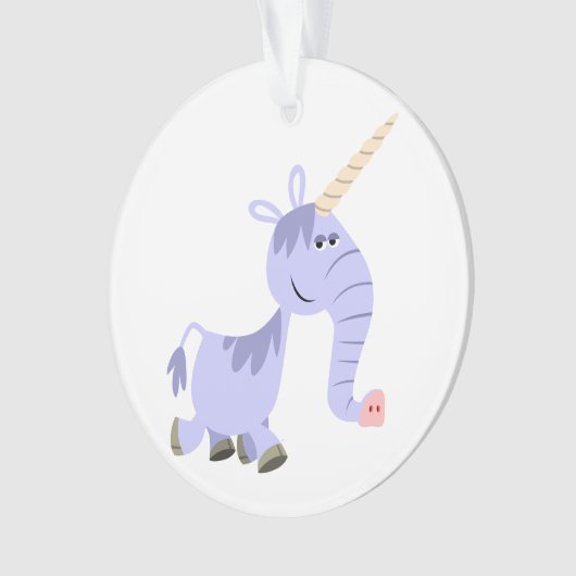 Ongebruikelijke Cartoon Unicorn Acrylornament Ornament (voorkant)