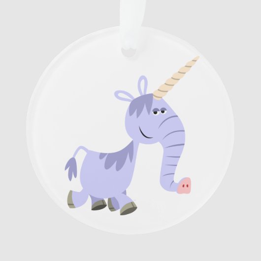 Ongebruikelijke Cartoon Unicorn Acrylornament Ornament (voorkant)