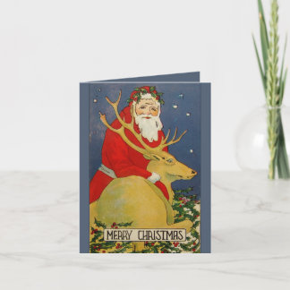 Ongebruikelijke deco santa-kerstkaart feestdagen kaart